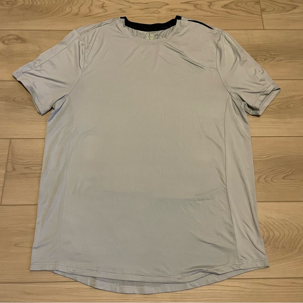 Grand AC large workout/stretch shirt with spandex light gray/black